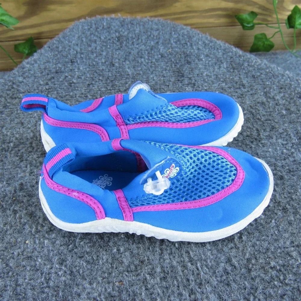 Speedo Girls Water Shoes Sz T 6-7 Medium Blue Synthetic‎ Drawstring
